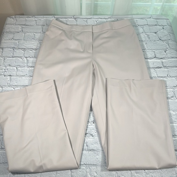 Lafayette 148 New York Menswear Pants Stretch Cotton Khaki Tan Size 10 NEW - Picture 2 of 16